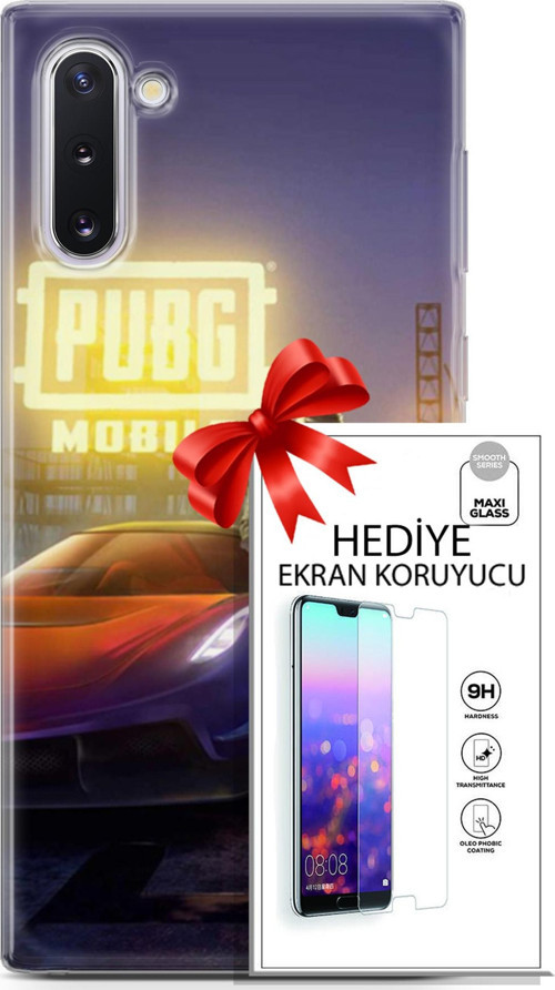 Samsung Galaxy Note 10 Kılıf Orijinal Seri Pubg 17 Arabalı Yumuşak Kılıf + Ekran Koruyucu