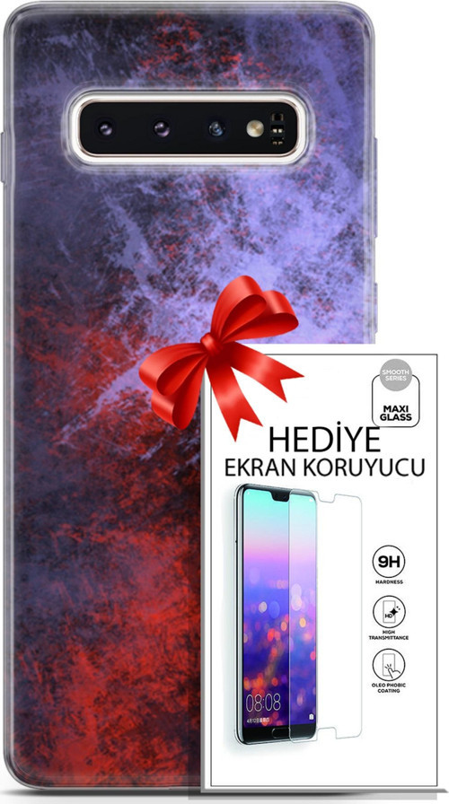 Samsung Galaxy S10 Kılıf Orijinal Seri Nature 18 Karışık Parlak Kılıf + Ekran Koruyucu Full Koruma