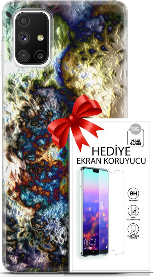 Samsung Galaxy M51 Kılıf Orijinal Seri Nature 13 Volkanik Case Kapak Ekran Koruyucu