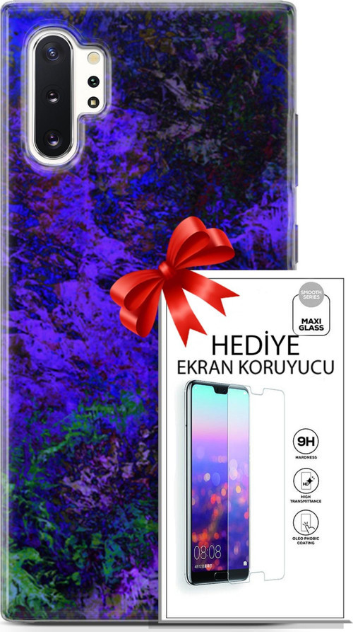 Samsung Galaxy Note 10 Plus Kılıf Orijinal Seri Nature 30 Mor Tonlar Kenarları Şeffaf Kapak Ve Ekran Koruyucu