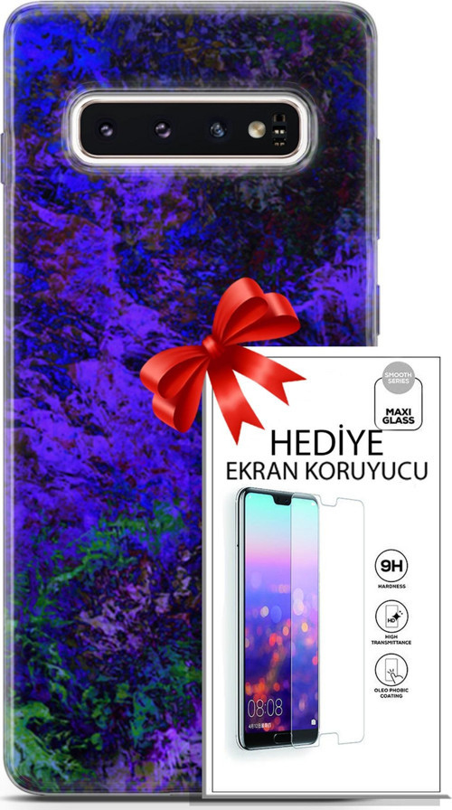 Samsung Galaxy S10 Kılıf Orijinal Seri Nature 30 Mor Tonlar Kenarları Şeffaf Kapak Ve Ekran Koruyucu