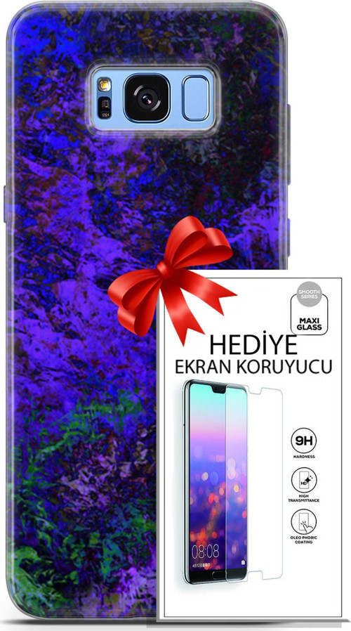 Samsung Galaxy S8 Plus Kılıf Orijinal Seri Nature 30 Mor Tonlar Kenarları Şeffaf Kapak Ve Ekran Koruyucu