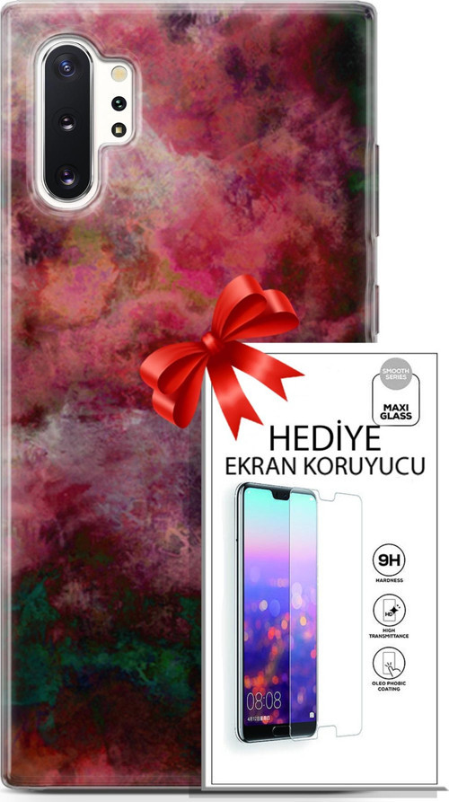 Samsung Galaxy Note 10 Plus Kılıf Orijinal Seri Nature 28 Bordo İz Bırakmayan Kılıf + Ön Ekran Koruyucu