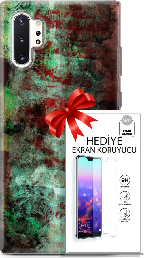 Samsung Galaxy Note 10 Plus Kılıf Orijinal Seri Nature 10 Su Yeşili Full Hd Kılıf + Ekran Koruyucu