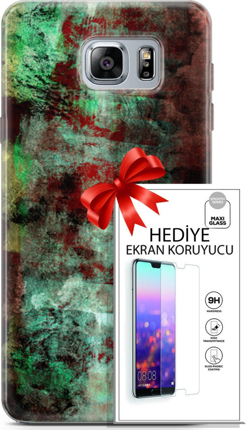 Samsung Galaxy Note 5 Kılıf Orijinal Seri Nature 10 Su Yeşili Full Hd Kılıf + Ekran Koruyucu