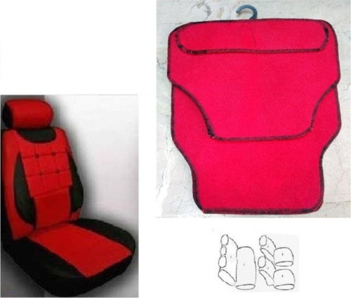 Oto Koltuk Kılıfı Takımı Kırmızı Siyah Renk – Komple Paspas Takımı Hediyeli Toyota Celica