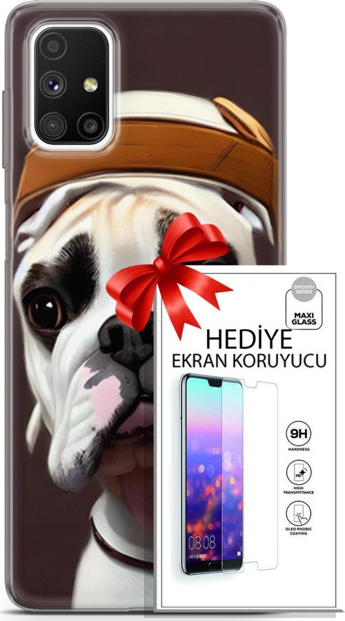 Samsung Galaxy M51 Kılıf Orijinal Seri Dogs 26 Mastiff Soft Kapak + Ekran Koruyucu