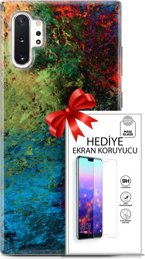 Samsung Galaxy Note 10 Plus Kılıf Orijinal Seri Nature 16 Tuval Hediyelik Kılıf Ve Ekran Koruyucu