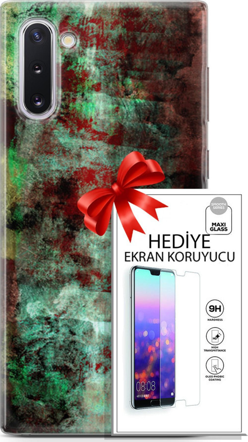 Samsung Galaxy Note 10 Kılıf Orijinal Seri Nature 10 Su Yeşili Full Hd Kılıf + Ekran Koruyucu
