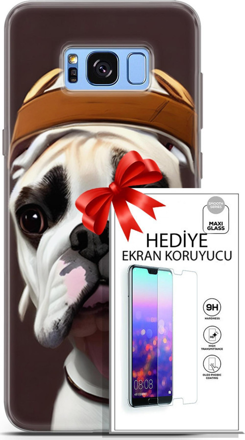 Samsung Galaxy S8 Plus Kılıf Orijinal Seri Dogs 26 Mastiff Soft Kapak + Ekran Koruyucu