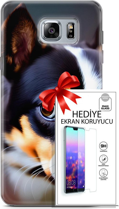 Samsung Galaxy Note 5 Kılıf Orijinal Seri Dogs 11 İsviçre Bernese 4K Baskılı Kılıf + Ekran Koruyucu