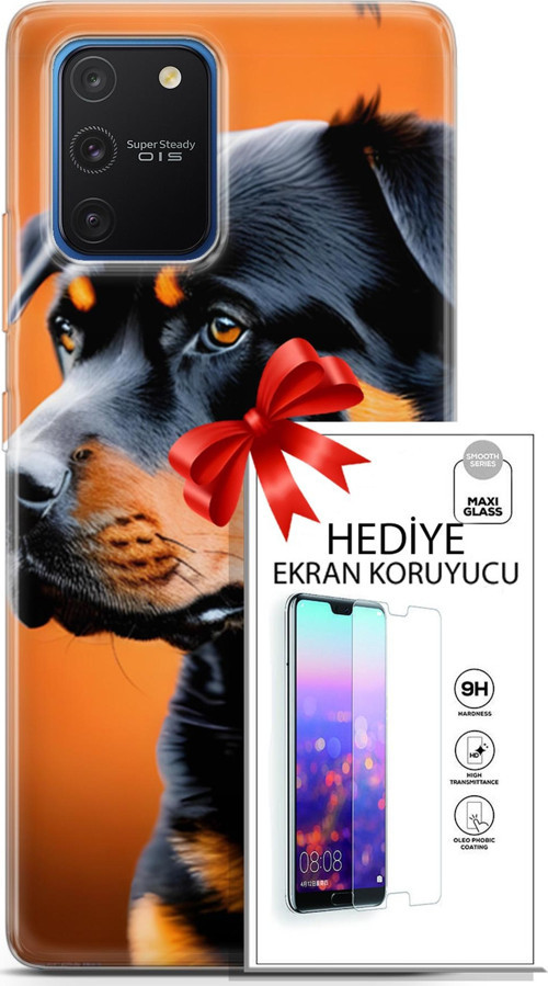 Samsung Galaxy S10 Lite Kılıf Orijinal Seri Dogs 23 Rottweiler Telefon Kabı Ve Ekran Koruyucu