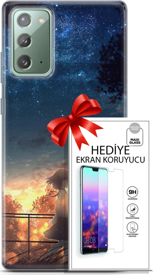 Samsung Galaxy Note 20 Kılıf Orijinal Seri Fantasy 21 Anime Yıldızlar Darbe Önleyici Kapak + Ön Ekran Koruyucu