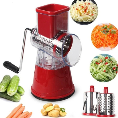 Çok Fonksiyonlu Çevirme Kollu Pratik Doğrayıcı Rende 3 Farklı Döner Bıçağı
