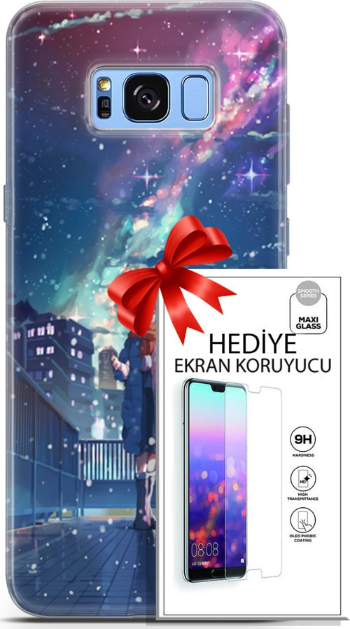 Samsung Galaxy S8 Plus Kılıf Orijinal Seri Fantasy 10 Anime Kar Full Hd Kılıf + Ekran Koruyucu
