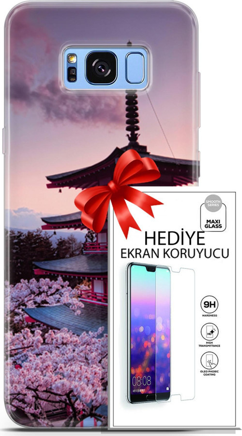 Samsung Galaxy S8 Plus Kılıf Orijinal Seri Fantasy 04 Arakurayama Sengen Silikon Kılıf + Ekran Koruyucu