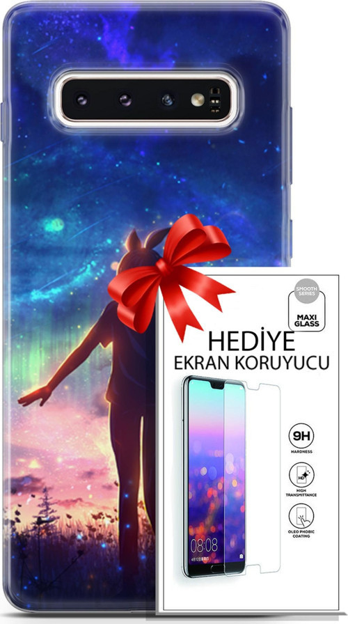 Samsung Galaxy S10 Kılıf Orijinal Seri Fantasy 26 Tavşan Kulaklı Soft Kapak + Ekran Koruyucu