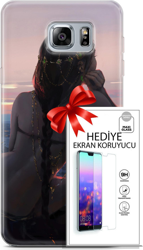 Samsung Galaxy Note 5 Kılıf Orijinal Seri Fantasy 25 Örgü Saç Soyulmayan Kılıf + Ekran Koruyucu Full