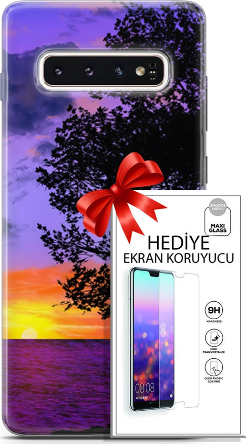 Samsung Galaxy S10 Kılıf Orijinal Seri Fantasy 06 Ağaç Koruyucu Kapak Ekran Koruyucu