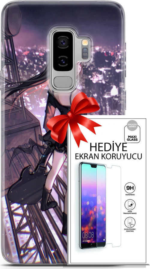 Samsung Galaxy S9 Plus Kılıf Orijinal Seri Fantasy 20 Anime Çatıda Renkli Kılıf Ekran Koruyucu