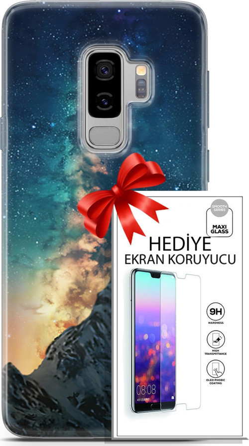 Samsung Galaxy S9 Plus Kılıf Orijinal Seri Fantasy 19 Mavi Gece Tam Koruma Kılıf + Ekran Koruyucu