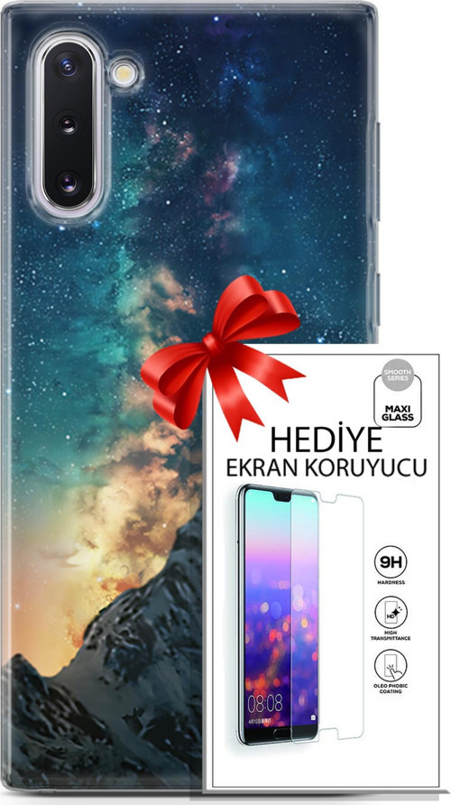 Samsung Galaxy Note 10 Kılıf Orijinal Seri Fantasy 19 Mavi Gece Tam Koruma Kılıf + Ekran Koruyucu