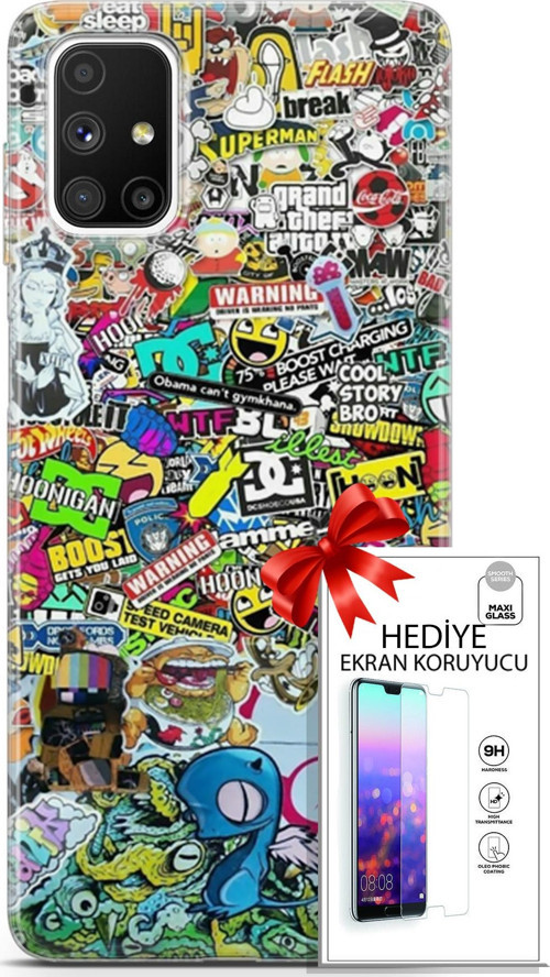 Samsung Galaxy M51 Kılıf Orijinal Seri Bounce 05 Katie Ward Koruma Kılıfı + Ekran Koruyucu