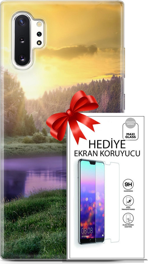 Samsung Galaxy Note 10 Plus Kılıf Orijinal Seri Fantasy 05 Nehir Koruma Kılıfı + Ekran Koruyucu