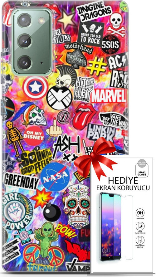 Samsung Galaxy Note 20 Kılıf Orijinal Seri Bounce 28 Danny Brooks İz Bırakmayan Kılıf + Ön Ekran Koruyucu