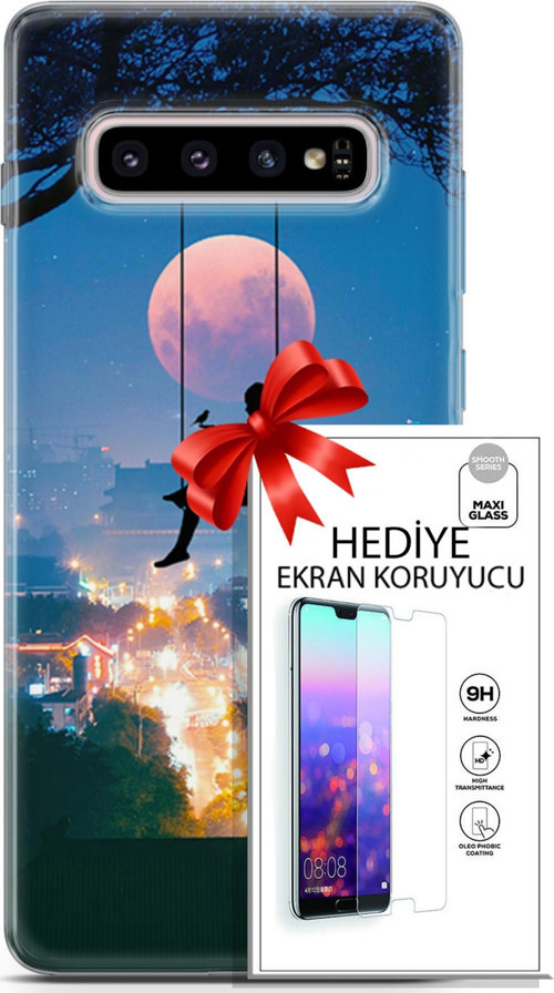 Samsung Galaxy S10 Plus Kılıf Orijinal Seri Fantasy 30 Ay Salıncak Kenarları Şeffaf Kapak Ve Ekran Koruyucu