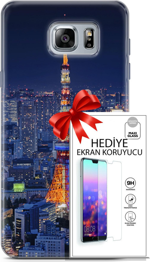 Samsung Galaxy Note 5 Kılıf Orijinal Seri Fantasy 02 Eyfel Kapak Ve Ekran Koruyucu