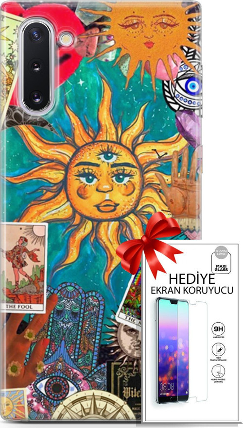 Samsung Galaxy Note 10 Kılıf Orijinal Seri Bounce 08 Elodie Edwards Baskılı Kılıf + Ekran Koruyucu