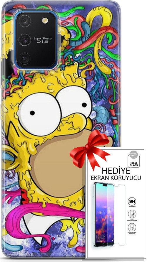 Samsung Galaxy S10 Lite Kılıf Orijinal Seri Bounce 04 Millie King Silikon Kılıf + Ekran Koruyucu Ful
