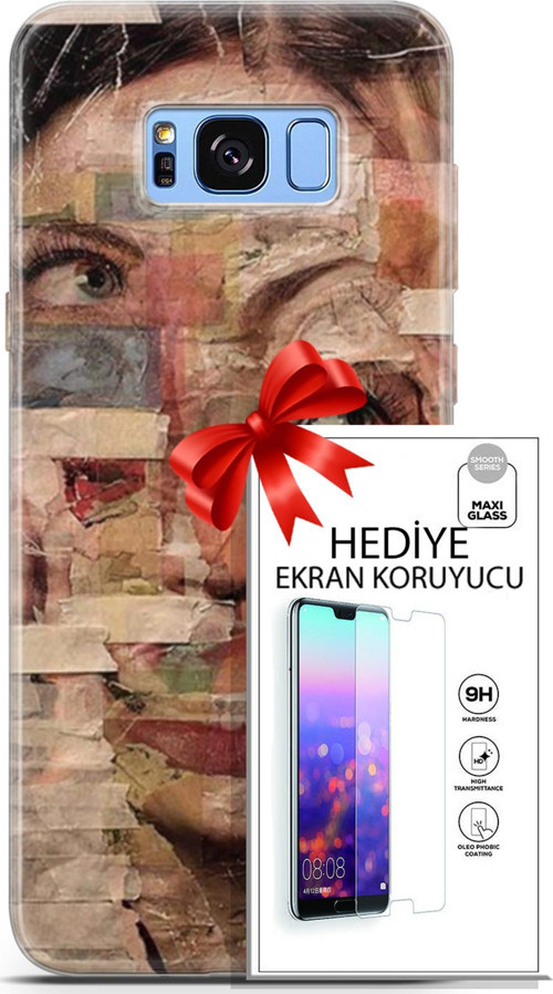 Samsung Galaxy S8 Plus Kılıf Orijinal Seri Soul 20 Yüz Göz Renkli Kılıf Ekran Koruyucu