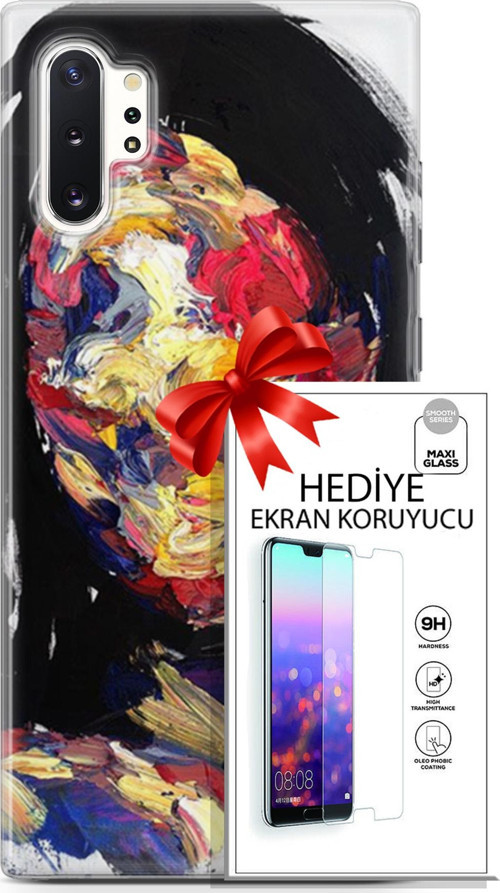 Samsung Galaxy Note 10 Plus Kılıf Orijinal Seri Soul 16 Karışık Çok Renkli Hediyelik Kılıf Ve Ekran Koruyucu