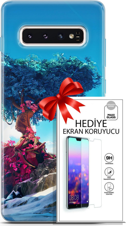 Samsung Galaxy S10 Kılıf Orijinal Seri Neo 04 Spiderman Silikon Kılıf + Ekran Koruyucu Full Koruma