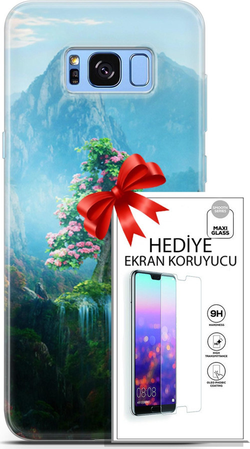 Samsung Galaxy S8 Plus Kılıf Orijinal Seri Neo 29 Red Hood Leke Tutmaz Kapak + Ekran Koruyucu