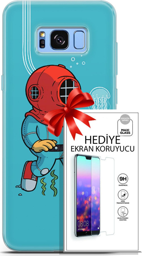 Samsung Galaxy S8 Plus Kılıf Orijinal Seri Neo 08 Batman Dc Baskılı Kılıf + Ekran Koruyucu