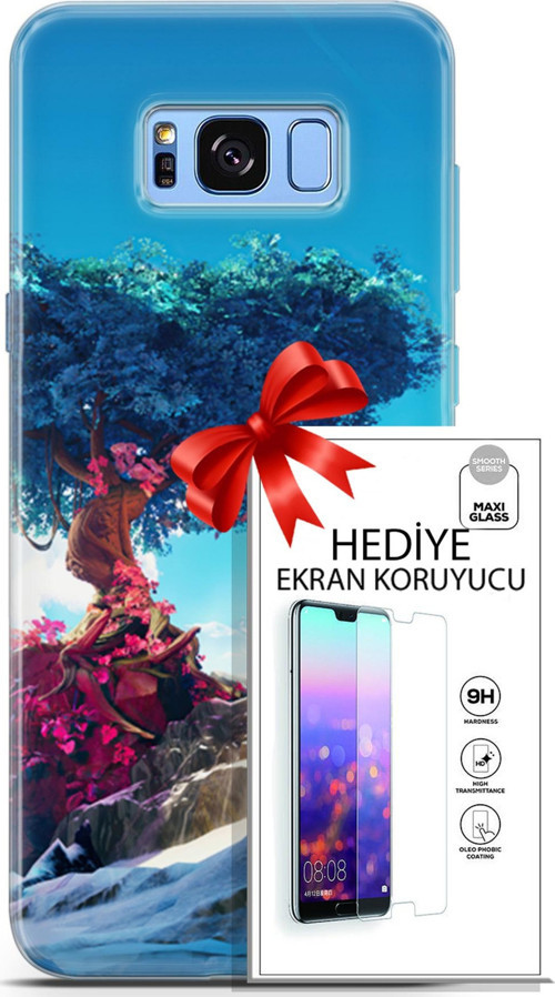 Samsung Galaxy S8 Plus Kılıf Orijinal Seri Neo 04 Spiderman Silikon Kılıf + Ekran Koruyucu Full Koruma
