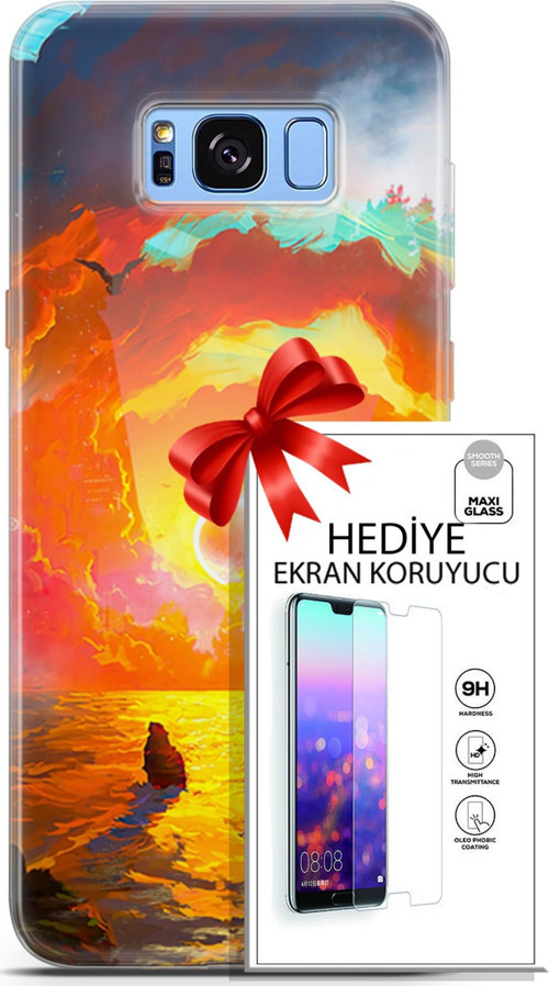 Samsung Galaxy S8 Plus Kılıf Orijinal Seri Neo 21 Tabancalı Darbe Önleyici Kapak + Ön Ekran Koruyucu