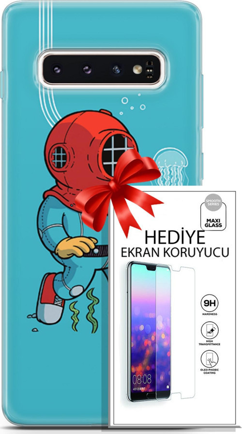 Samsung Galaxy S10 Kılıf Orijinal Seri Neo 08 Batman Dc Baskılı Kılıf + Ekran Koruyucu