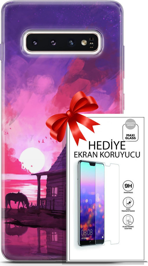 Samsung Galaxy S10 Kılıf Orijinal Seri Neo 27 Aquaman Lazer Kesim Silikon Ekran Koruyucu