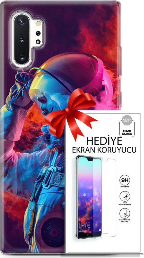Samsung Galaxy Note 10 Plus Kılıf Orijinal Seri Neo 18 Spider Man Noir Parlak Kılıf + Ekran Koruyucu