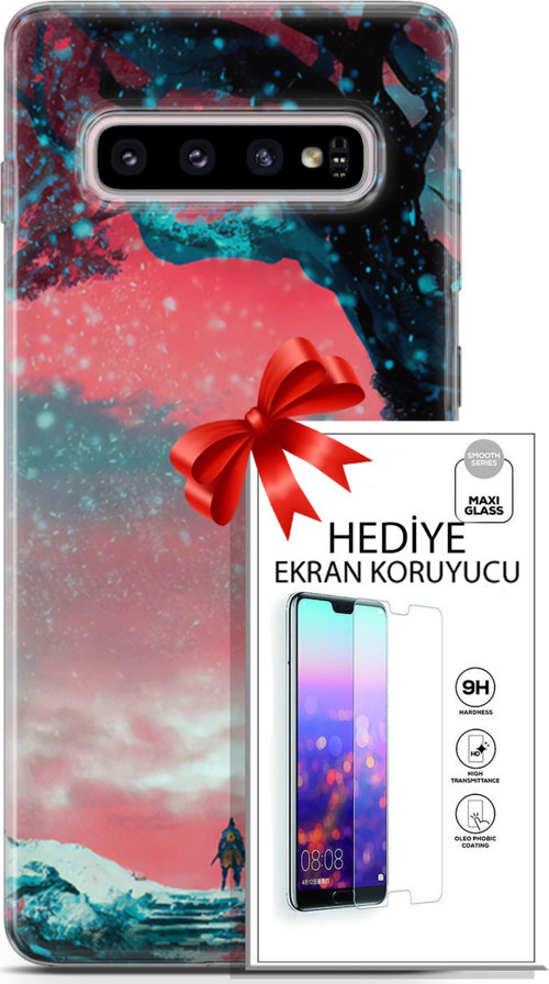 Samsung Galaxy S10 Plus Kılıf Orijinal Seri Neo 01 Bıçaklı Joker Telefon Kılıfı + Ekran Koruyucu