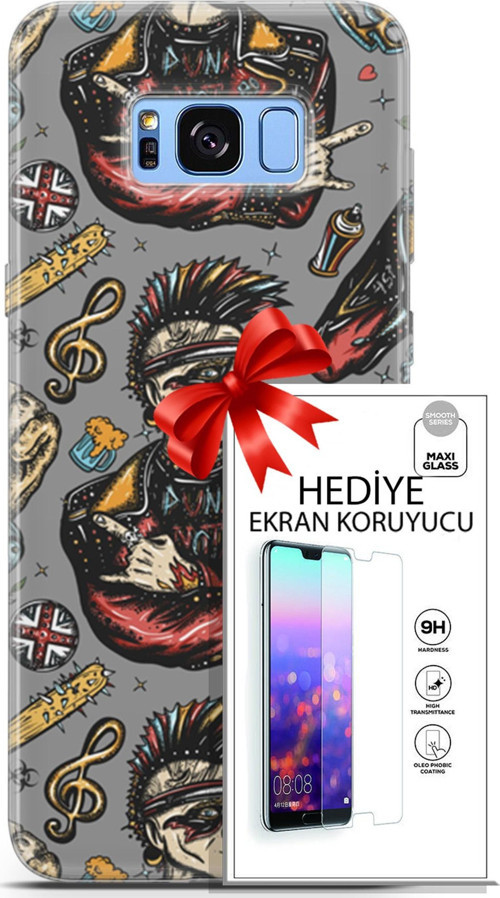 Samsung Galaxy S8 Plus Kılıf Orijinal Seri Punky 24 Heavy Metal Darbe Emici Kılıf + Ekran Koruyucu
