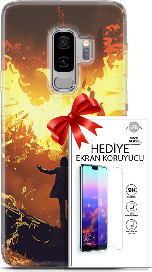 Samsung Galaxy S9 Plus Kılıf Orijinal Seri Neo 13 Mor Panter Fortnite Case Kapak Ekran Koruyucu