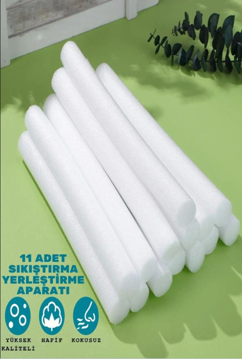 Sünger Çubuk Koltuk Örtüsü Koltuk Kılıfı Oval Sandalye Örtüsü Sıkıştırma Aparatı 11 Adet Siyah-Beyaz