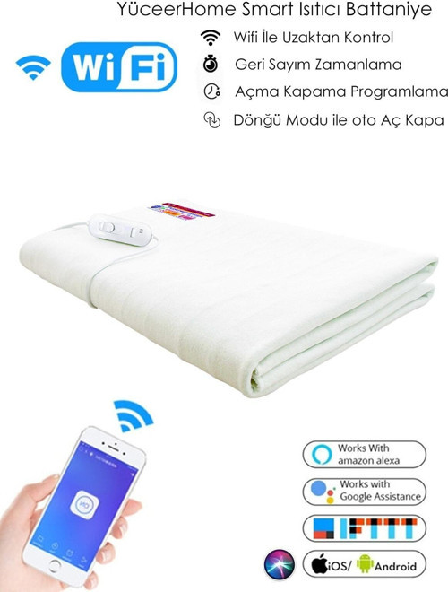 Wifi Elektrikli Battaniye Smart Akıllı Elektrikli Yatak Isıtıcı Alt Battaniye Ios Ve Adroid