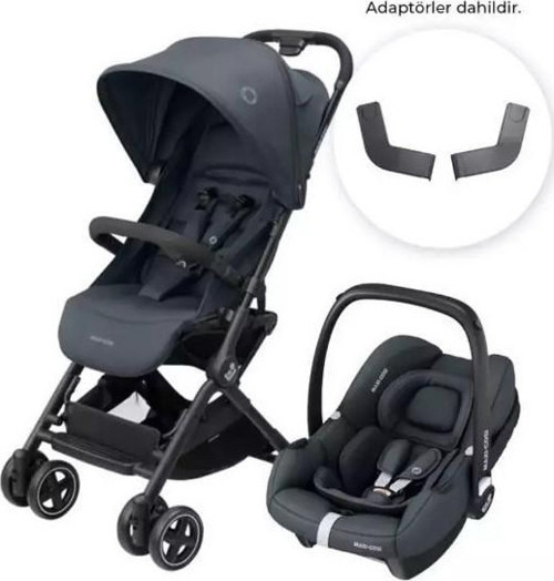 Lara2-CabrioFix I-Size Ultra Kompakt Kabin Boy Seyahat Sistem Bebek Arabası Essential Graphite