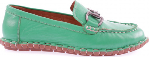 Kadın Dikiş Detaylı Metal Tokalı Loafer Ayakkabı Çimen Yeşili 71132110